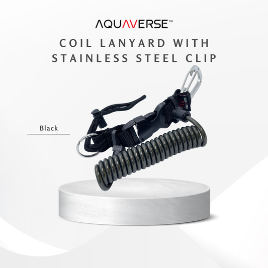 Camera Coil Lanyard With Stainless Steel Clip