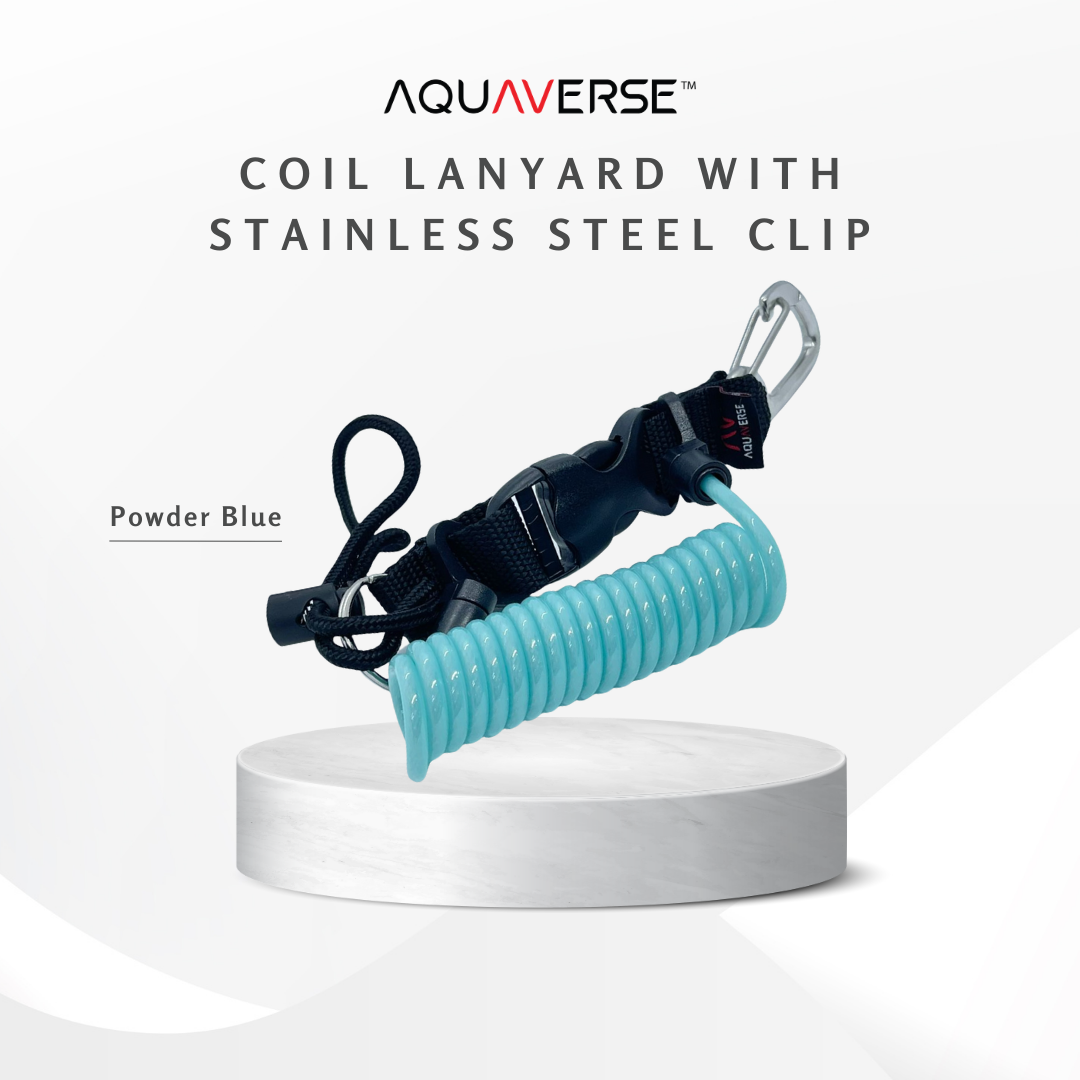 Camera Coil Lanyard With Stainless Steel Clip