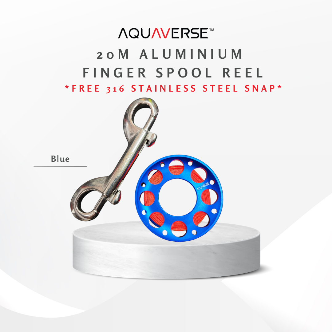 20m Aluminium Finger Spool Reel For SMB With 316 Stainless Steel Snap