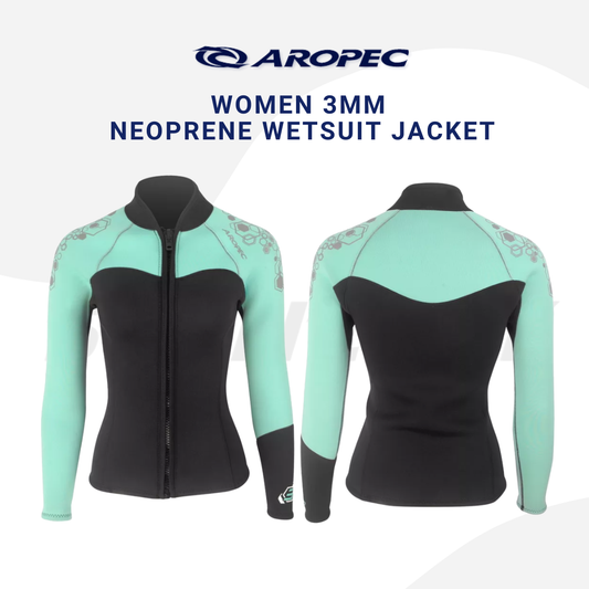 Aropec Women 3mm Neoprene Wetsuit Jacket Tiffany
