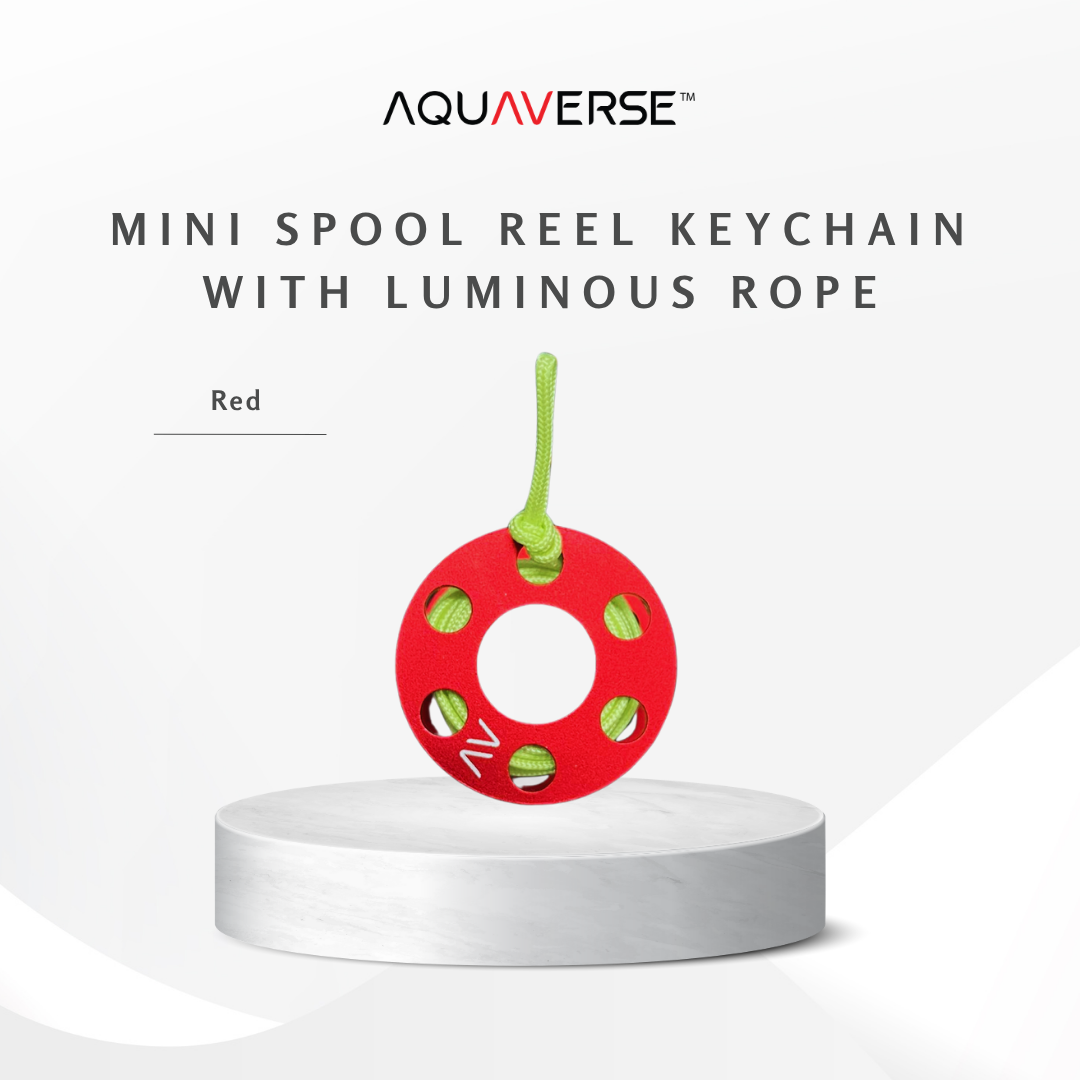 Mini Spool Reel Keychain With Luminous Rope