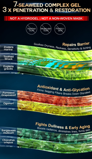 iLab Extreme Sport Marine Therapy Peptide Collagen 60-min Algae Gel Serum Mask + SOS-Repair