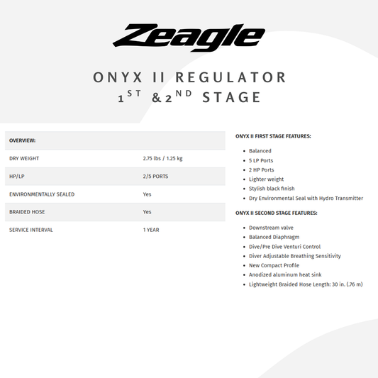 Zeagle Onyx II Balanced Regulator