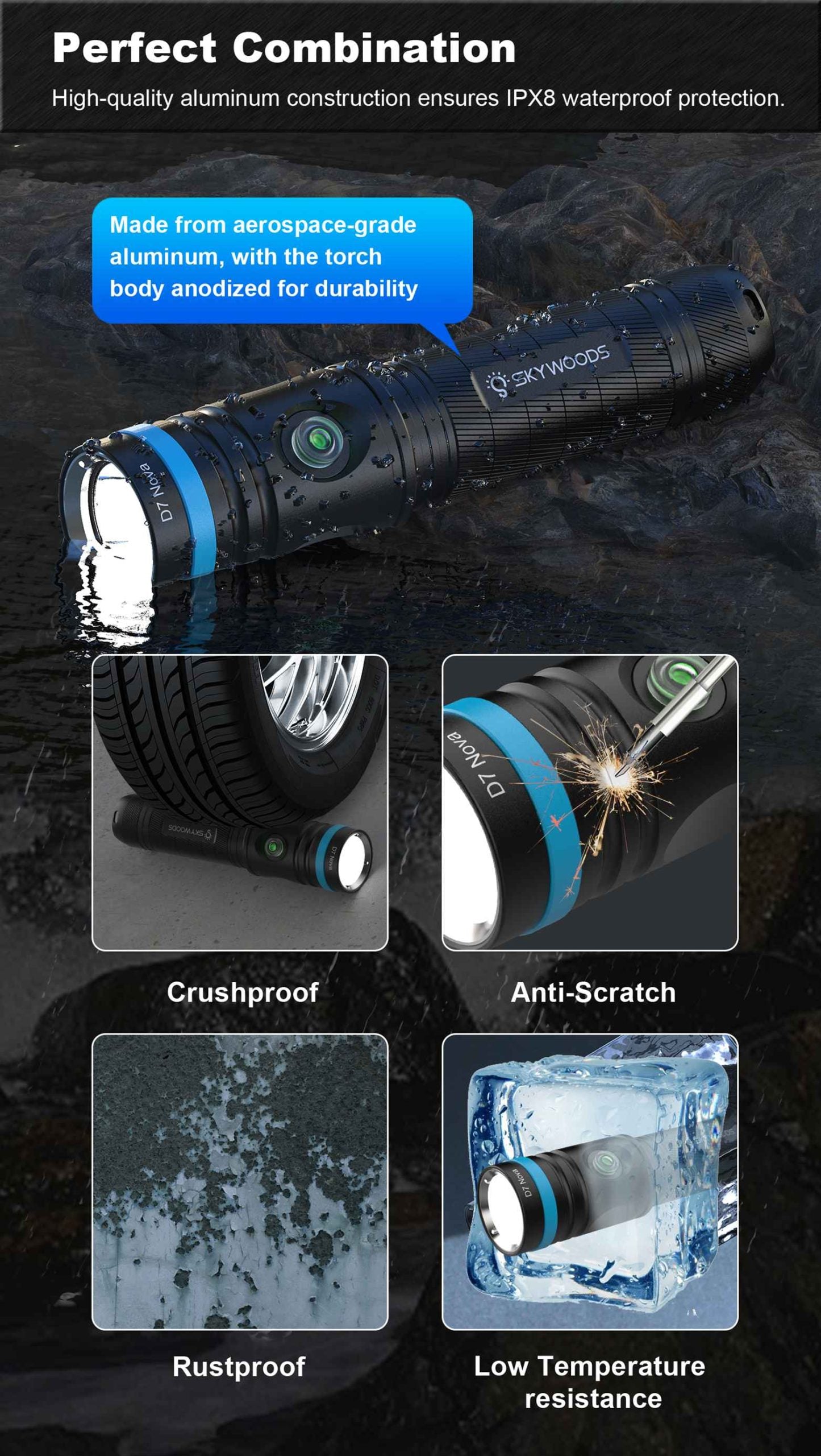 Skywoods D7 Nova 2600 Lumens Dive Torch