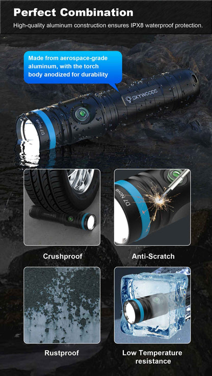 Skywoods D7 Nova 2600 Lumens Dive Torch