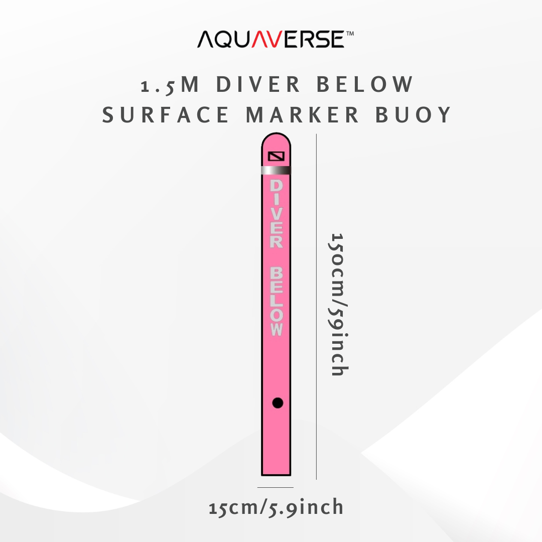 Aquaverse 1.5m Diver Below Surface Marker Buoy(SMB)