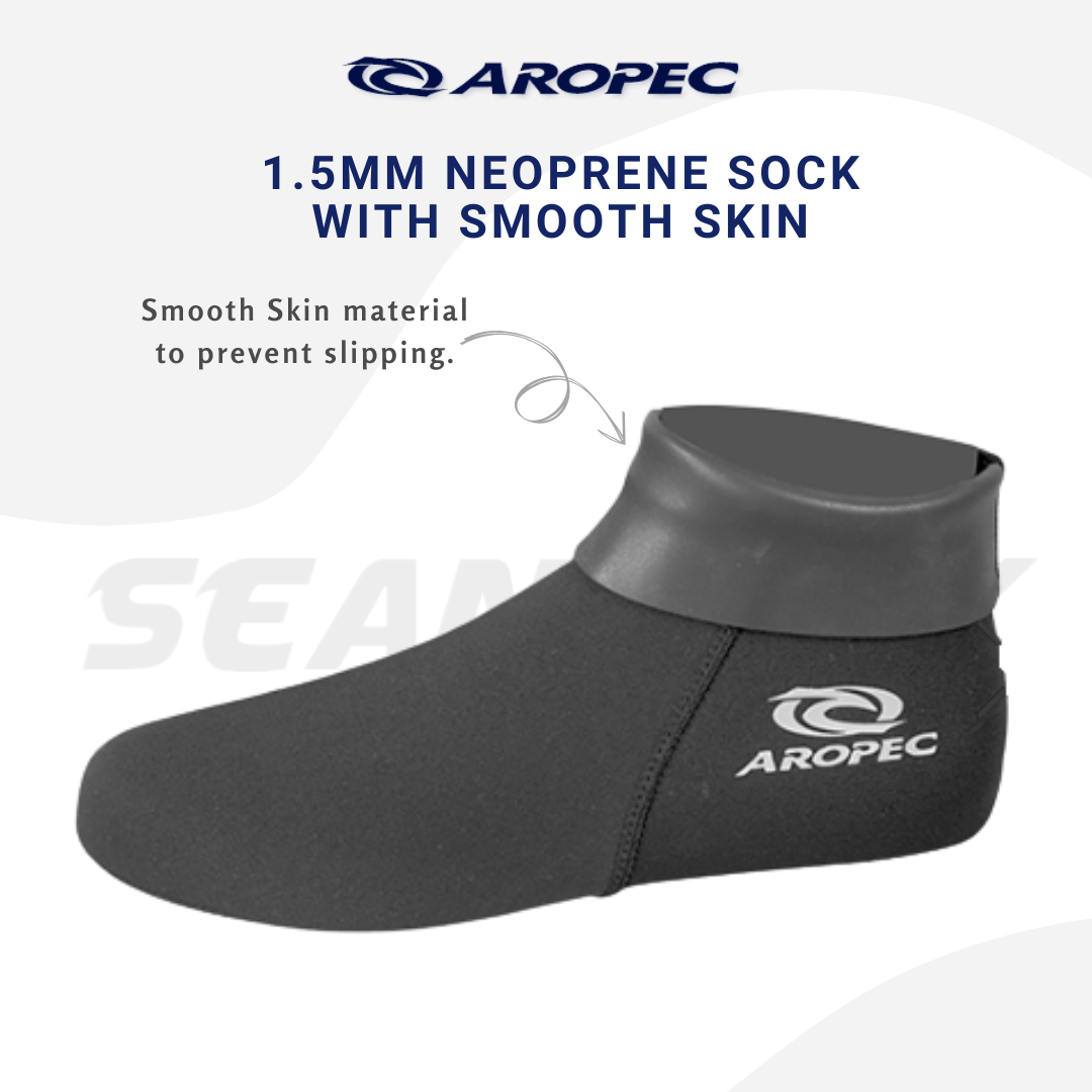 Aropec 1.5mm Neoprene Smooth Skin Socks