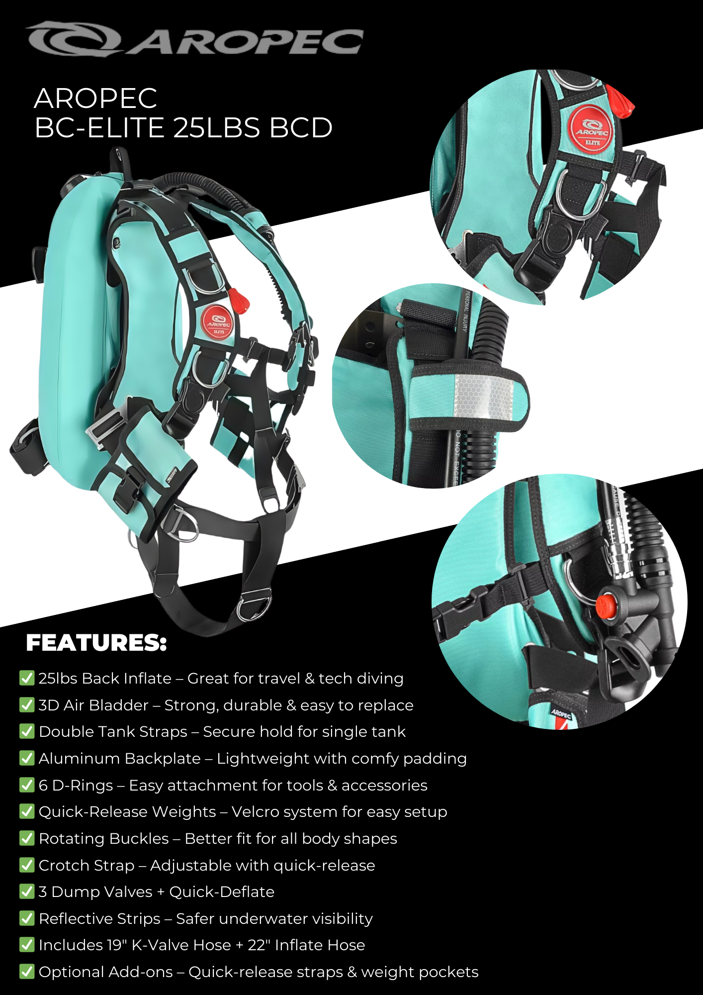 Aropec Elite 25磅浮力背心