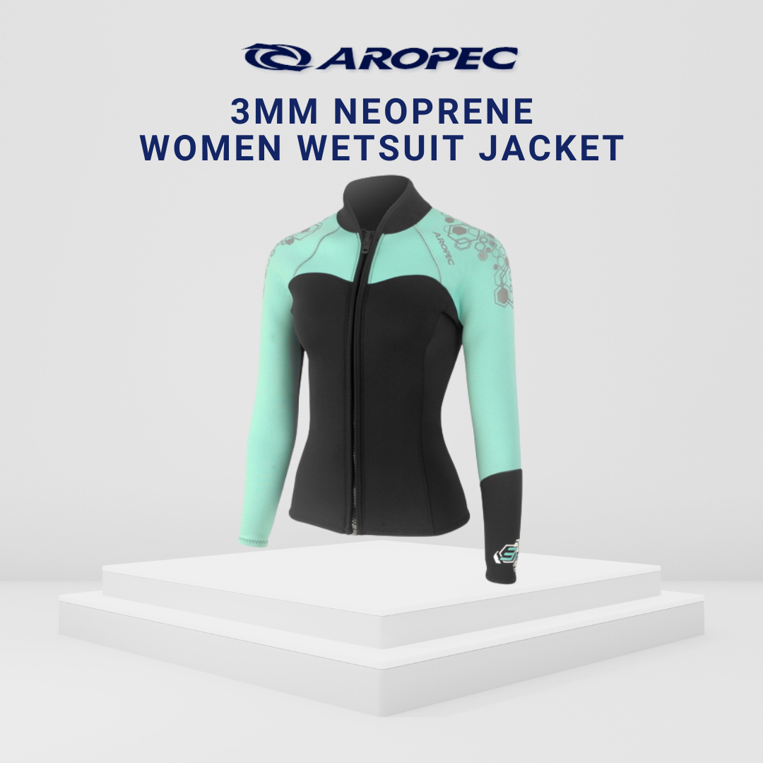 Aropec Women 3mm Neoprene Wetsuit Jacket Tiffany