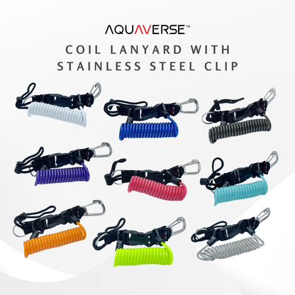 Camera Coil Lanyard With Stainless Steel Clip