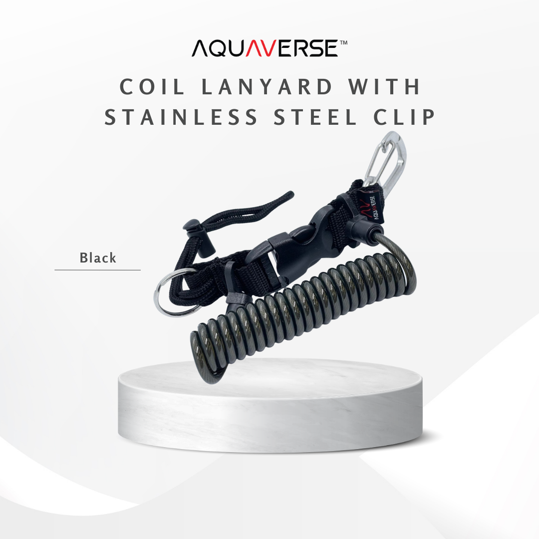 Camera Coil Lanyard With Stainless Steel Clip