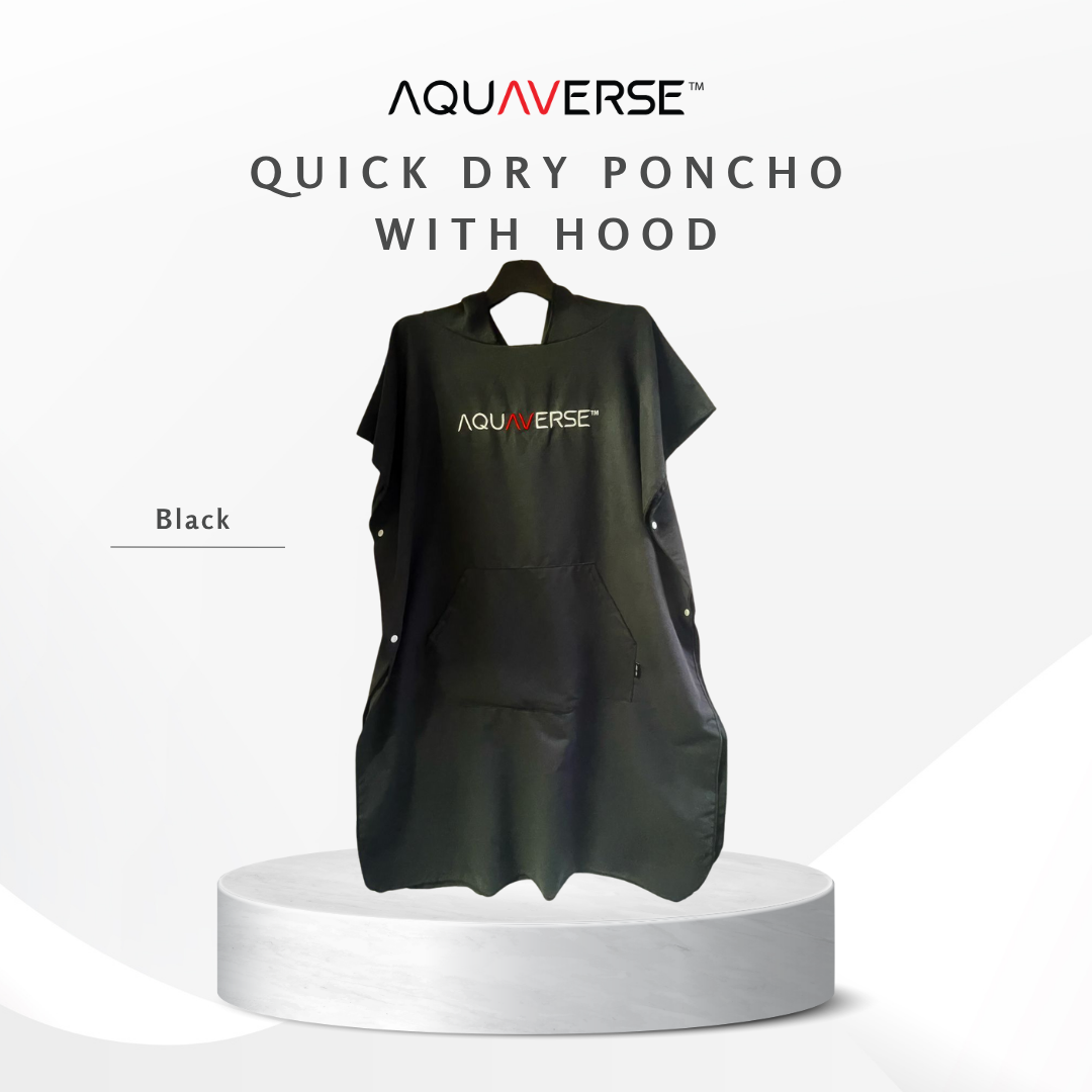 Aquaverse Quick-Dry Microfiber Poncho With Hood