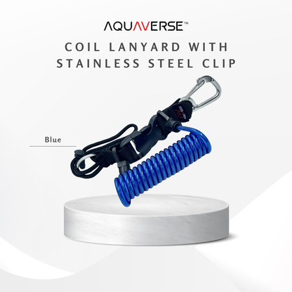 Camera Coil Lanyard With Stainless Steel Clip