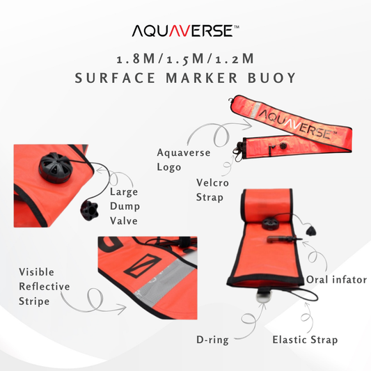 Aquaverse 1.8m Diver Below Surface Marker Buoy(SMB)