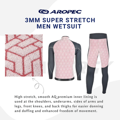 Aropec Men 3mm Super Stretch Wetsuit Jacket