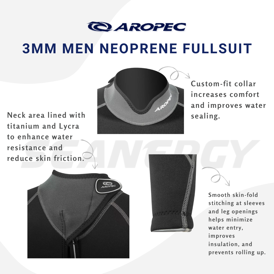 Aropec 男士 3mm 氯丁橡胶连体服