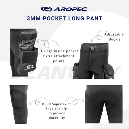 Aropec Men 3mm Neoprene Pocket Pants