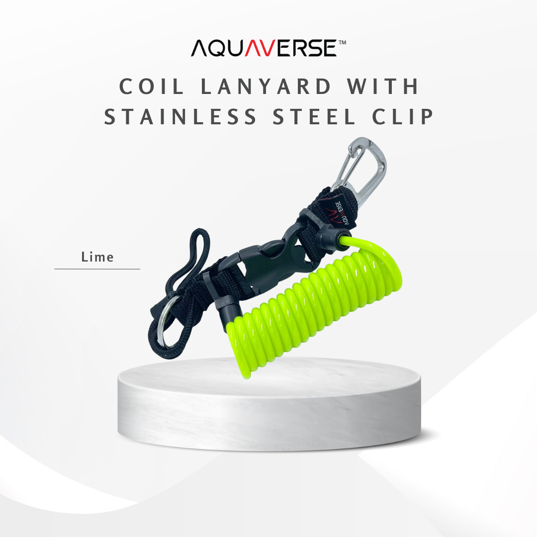 Camera Coil Lanyard With Stainless Steel Clip