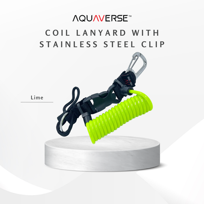 Camera Coil Lanyard With Stainless Steel Clip