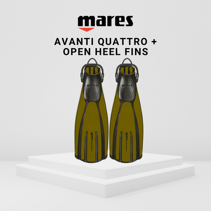 Mares Avanti Quattro + Open Heel Fins