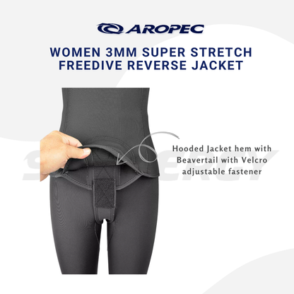 Aropec Women 3mm Super Stretch Neoprene Freediving Reverse Suit