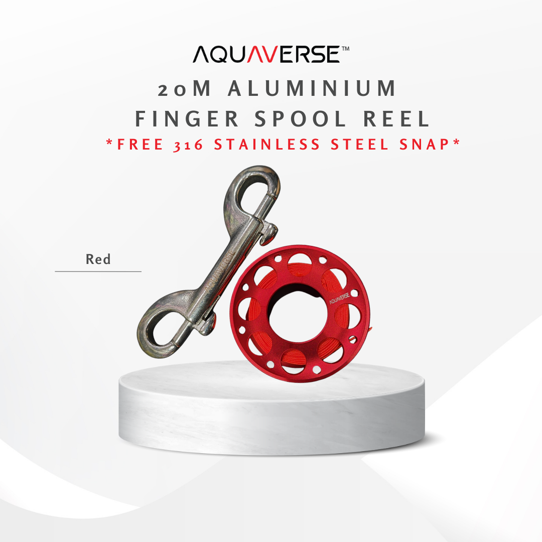 20m Aluminium Finger Spool Reel For SMB With 316 Stainless Steel Snap