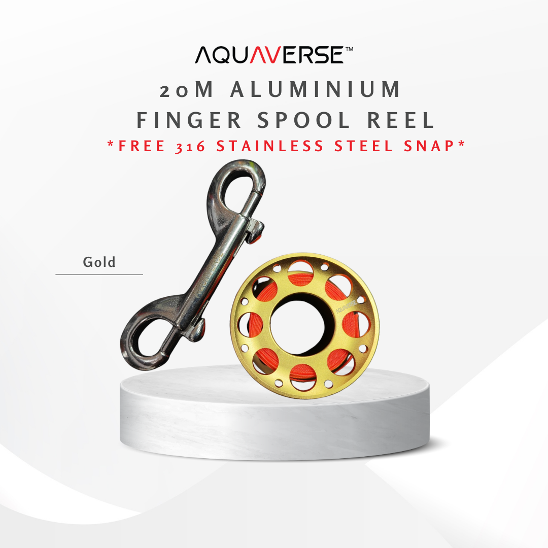 20m Aluminium Finger Spool Reel For SMB With 316 Stainless Steel Snap