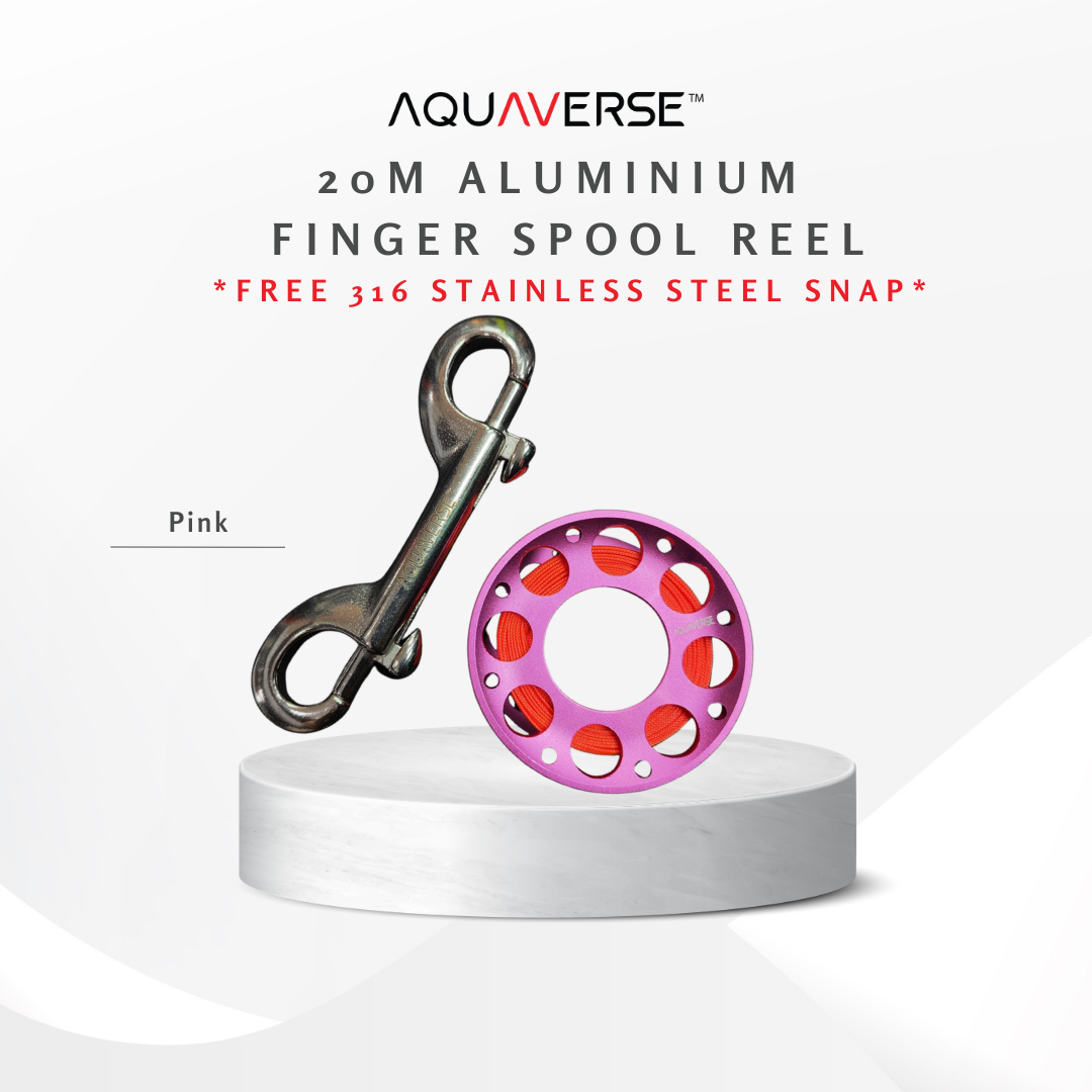 20m Aluminium Finger Spool Reel For SMB With 316 Stainless Steel Snap