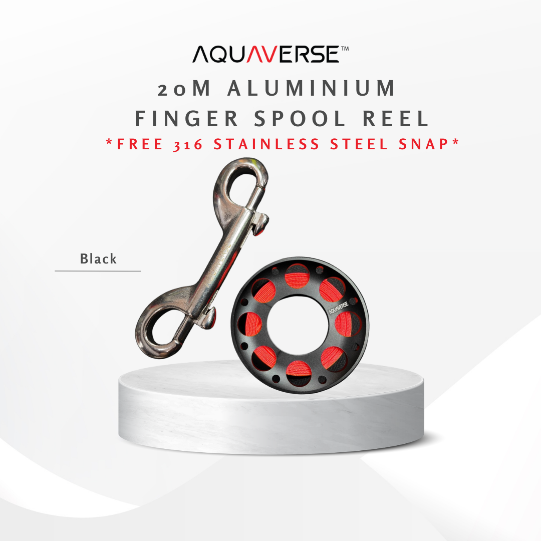 20m Aluminium Finger Spool Reel For SMB With 316 Stainless Steel Snap