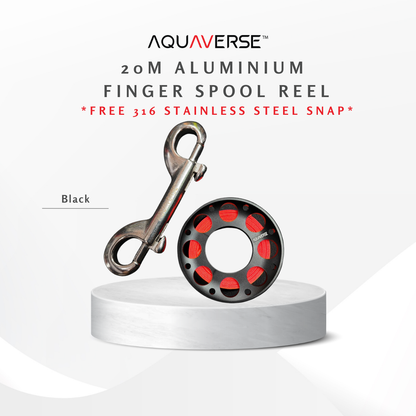 20m Aluminium Finger Spool Reel For SMB With 316 Stainless Steel Snap