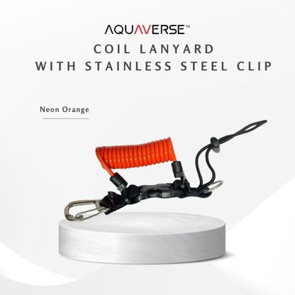 Camera Coil Lanyard With Stainless Steel Clip