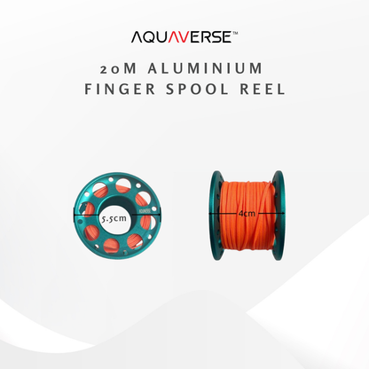 20m Aluminium Finger Spool Reel For SMB With 316 Stainless Steel Snap