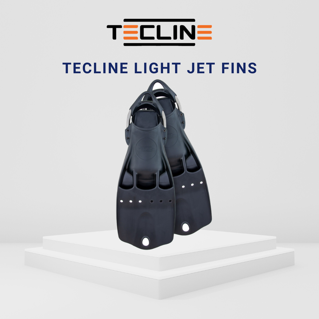Tecline LightJet Rubber Fins with Stainless Steel Spring Straps