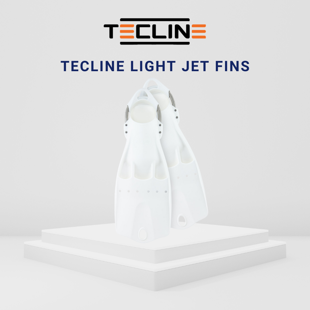 Tecline LightJet Rubber Fins with Stainless Steel Spring Straps
