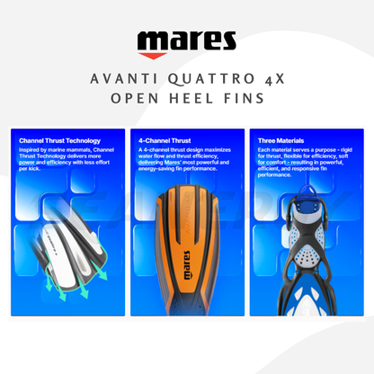 Mares Avanti Quattro 4X Open Heel Fins
