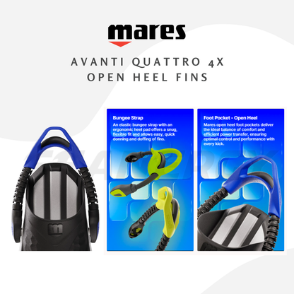 Mares Avanti Quattro 4X Open Heel Fins