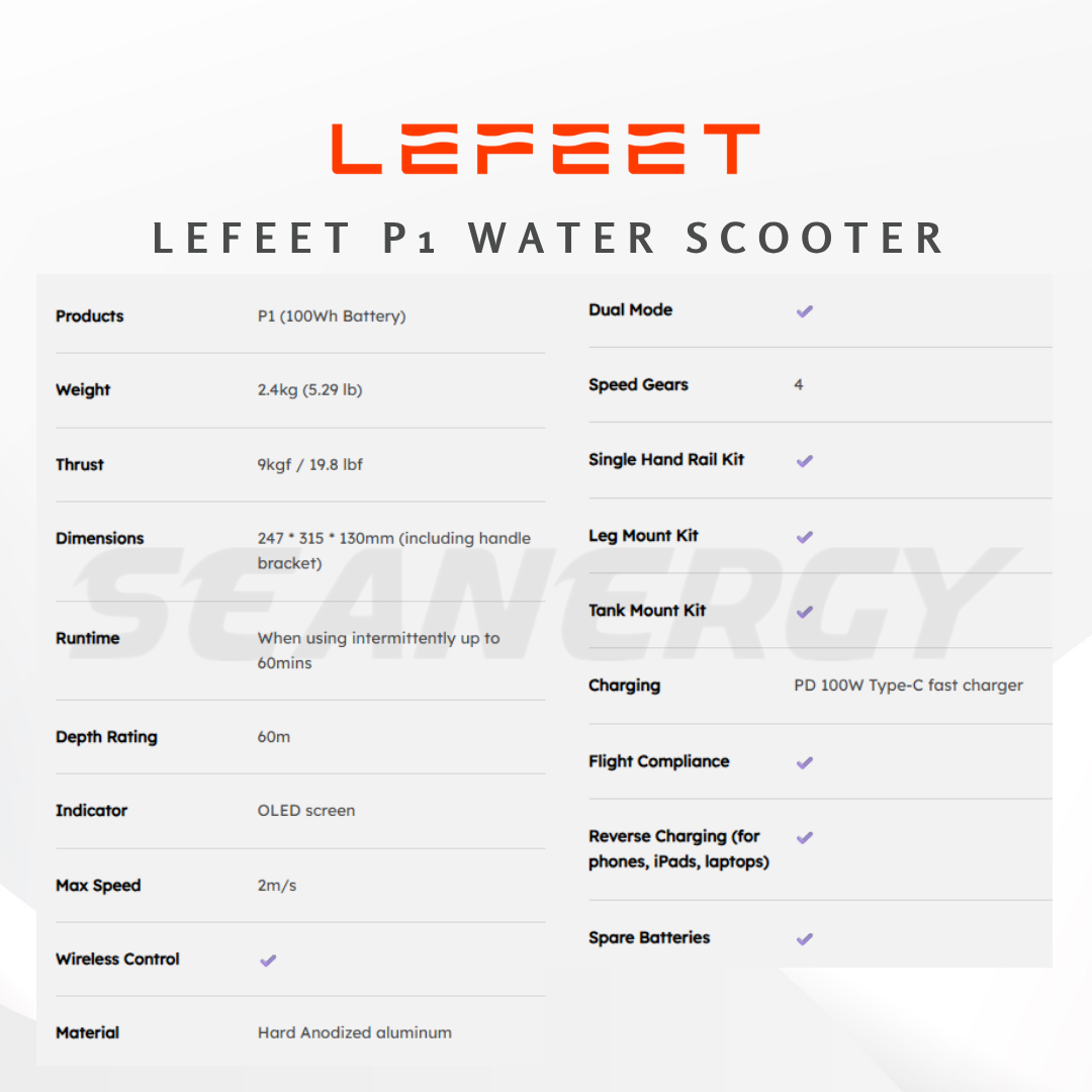 LEFEET P1 Versatile Underwater Scooter With Modular Design