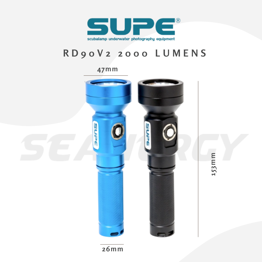 SUPE RD90V2 2000 Lumens Dive Torch