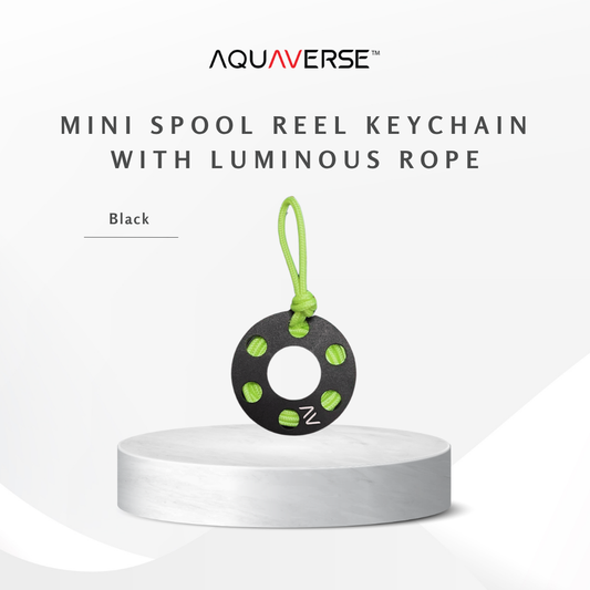 Mini Spool Reel Keychain With Luminous Rope