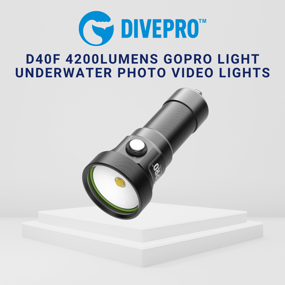 Divepro D40F 4200Lumens Gopro light Underwater Photo Video Lights