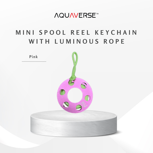 Mini Spool Reel Keychain With Luminous Rope