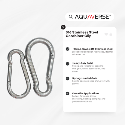Stainless Steel 316 50mm/60mm Carabiner Clip