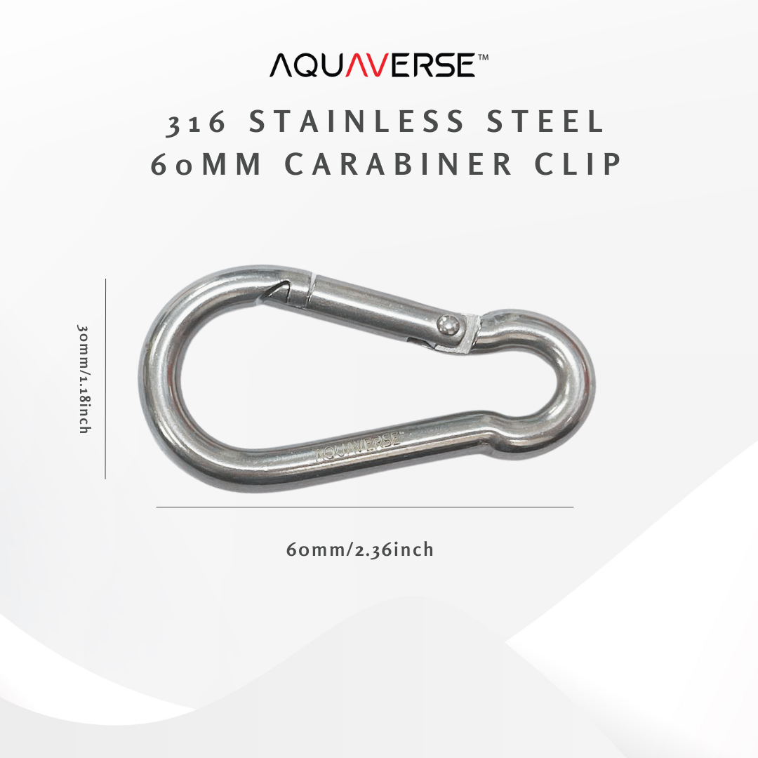 Stainless Steel 316 50mm/60mm Carabiner Clip