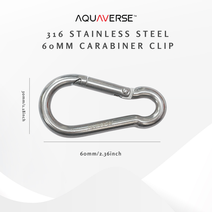 Stainless Steel 316 50mm/60mm Carabiner Clip