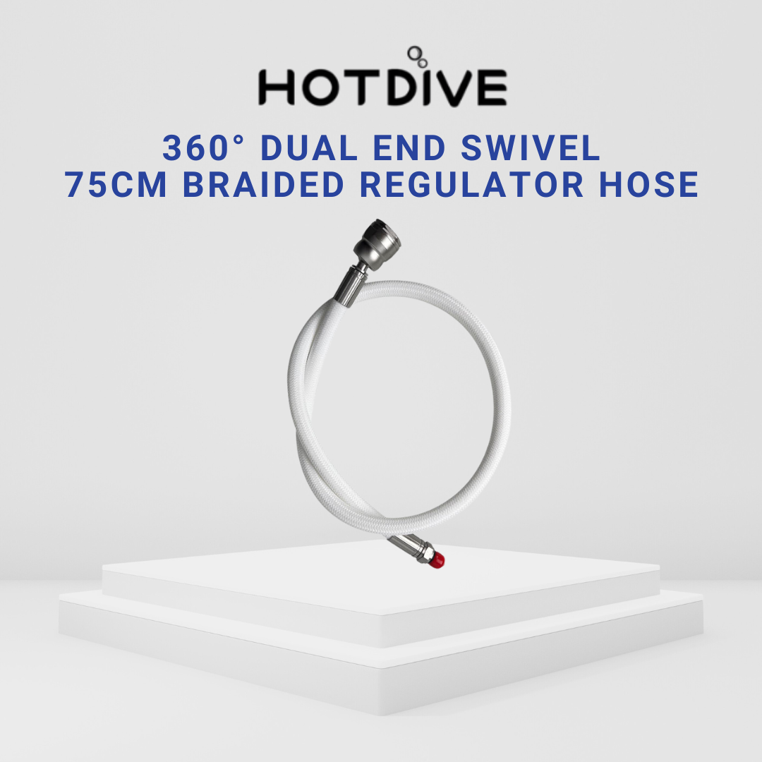 Hotdive 75cm 360degree Double Swivel Braided Regulator Hose