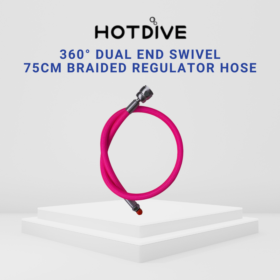 Hotdive 75cm 360degree Double Swivel Braided Regulator Hose
