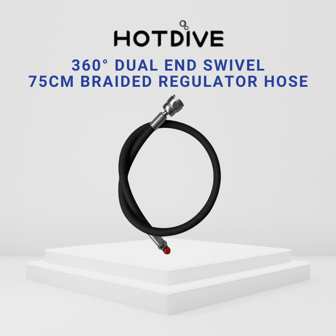 Hotdive 75cm 360degree Double Swivel Braided Regulator Hose