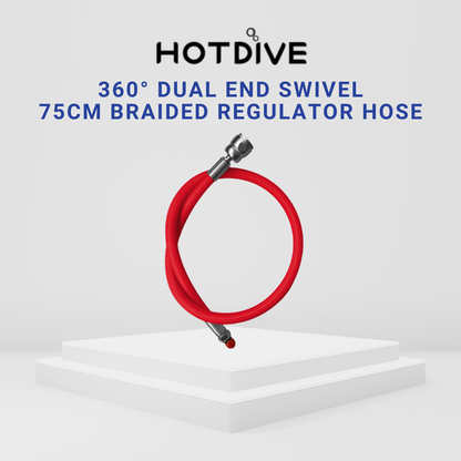 Hotdive 75cm 360degree Double Swivel Braided Regulator Hose