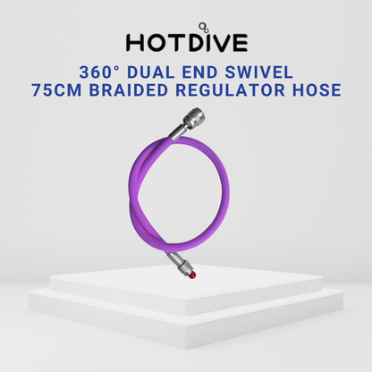 Hotdive 75cm 360degree Double Swivel Braided Regulator Hose