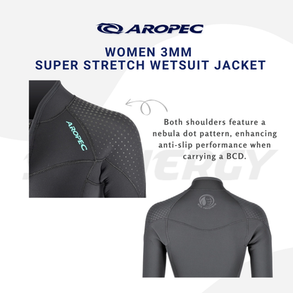Aropec Women 3mm Super Stretch Wetsuit Jacket